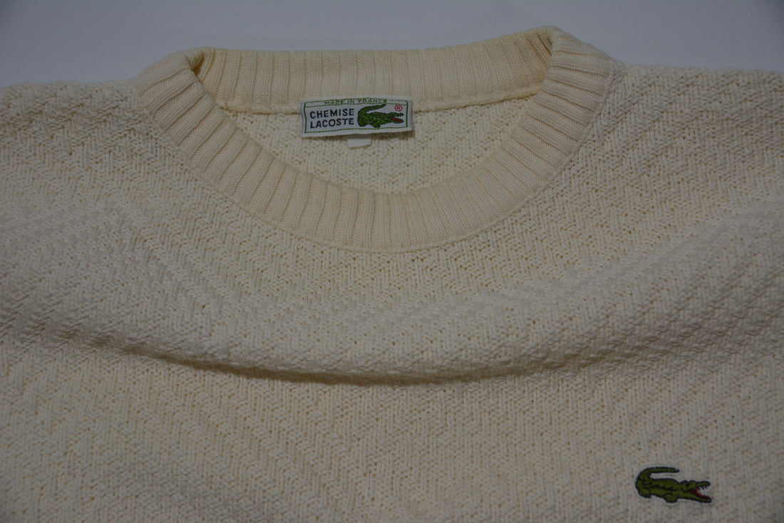 Creme Lacoste Knit Sweater